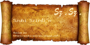 Szuhi Szirén névjegykártya